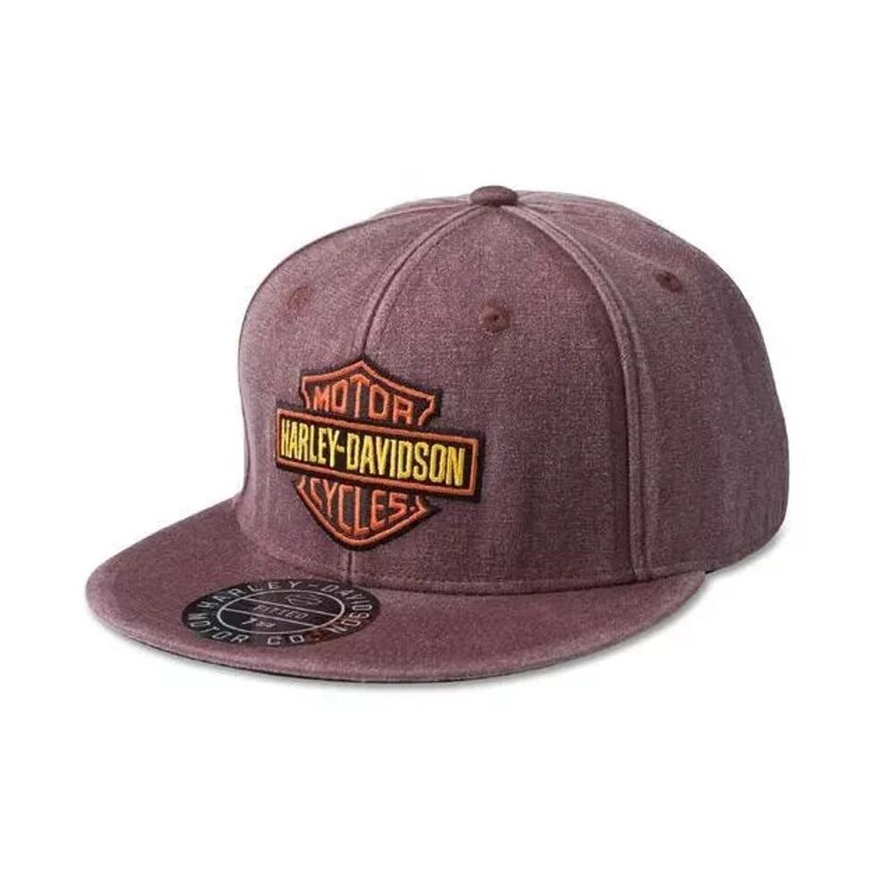 Harley Davidson Bar & Shield Washed Fitted 7 3/8 Cap Hat Decadent Chocolate New